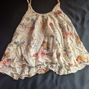 O'Neill Floral Tank Top - Cream with Multicolor Accents